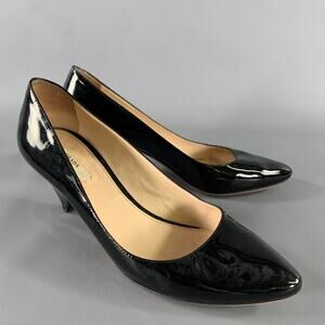 PRADA Size 8 Black Patent Leather 11312B Patent Pointed Toe Pumps